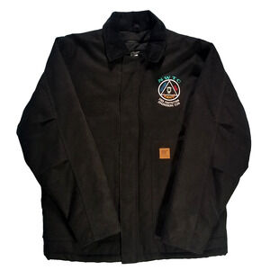 White Bear Mens Black Quilt Lined Zip Up Duck Jacket Workwear Heavy 4430 Small